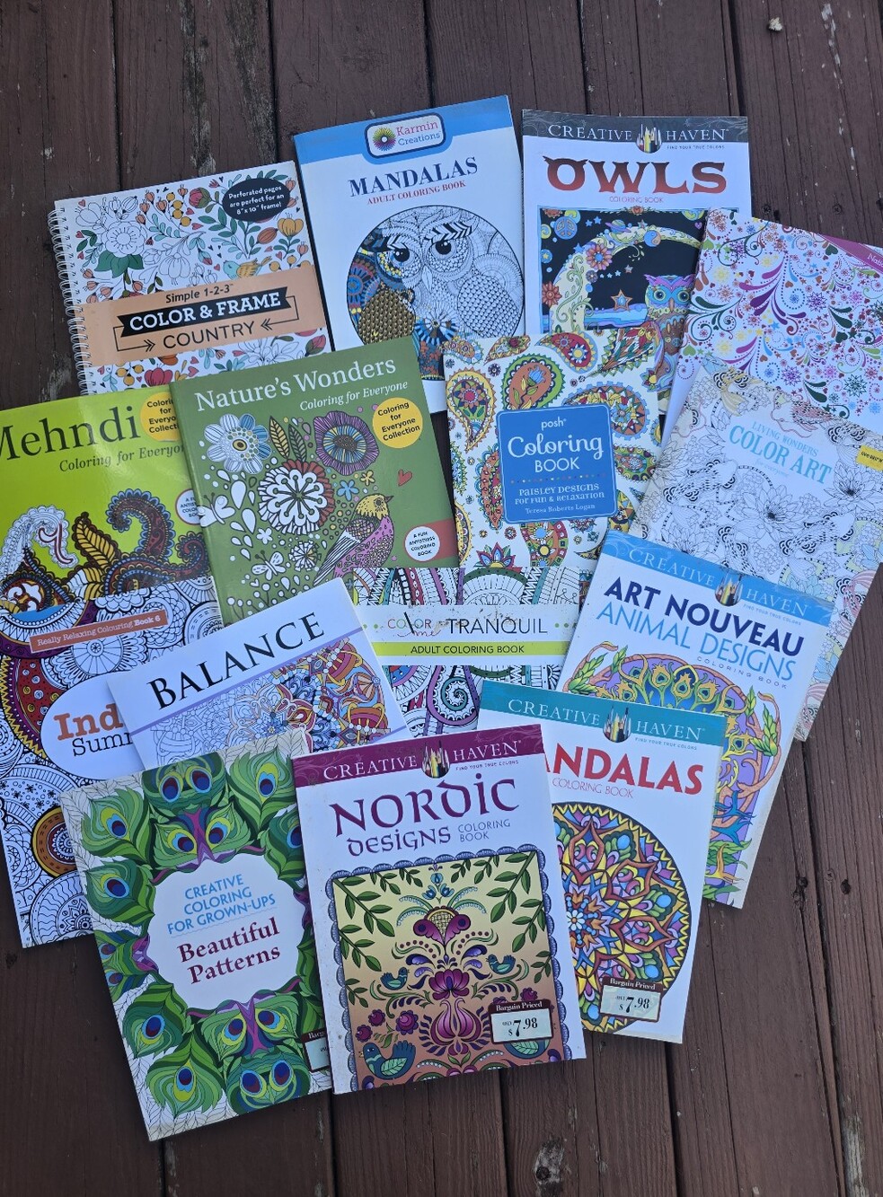 Adult Coloring Book Lot of 14 - Floral, Mandalas & Designs